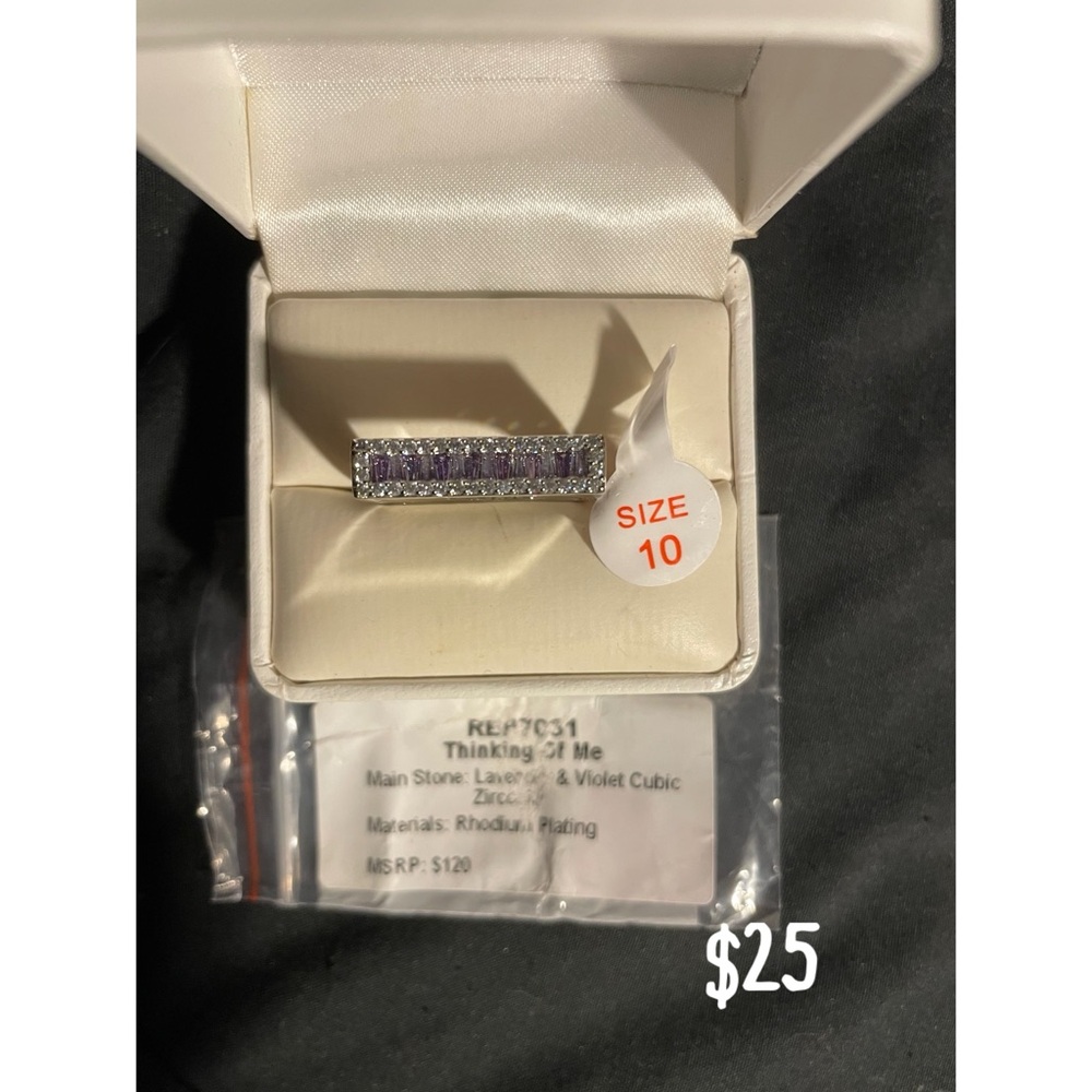 Lavender and Violet Cubic Zirconia Ring